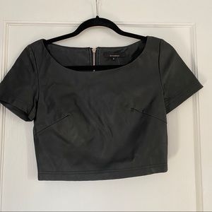 Faux leather crop top!